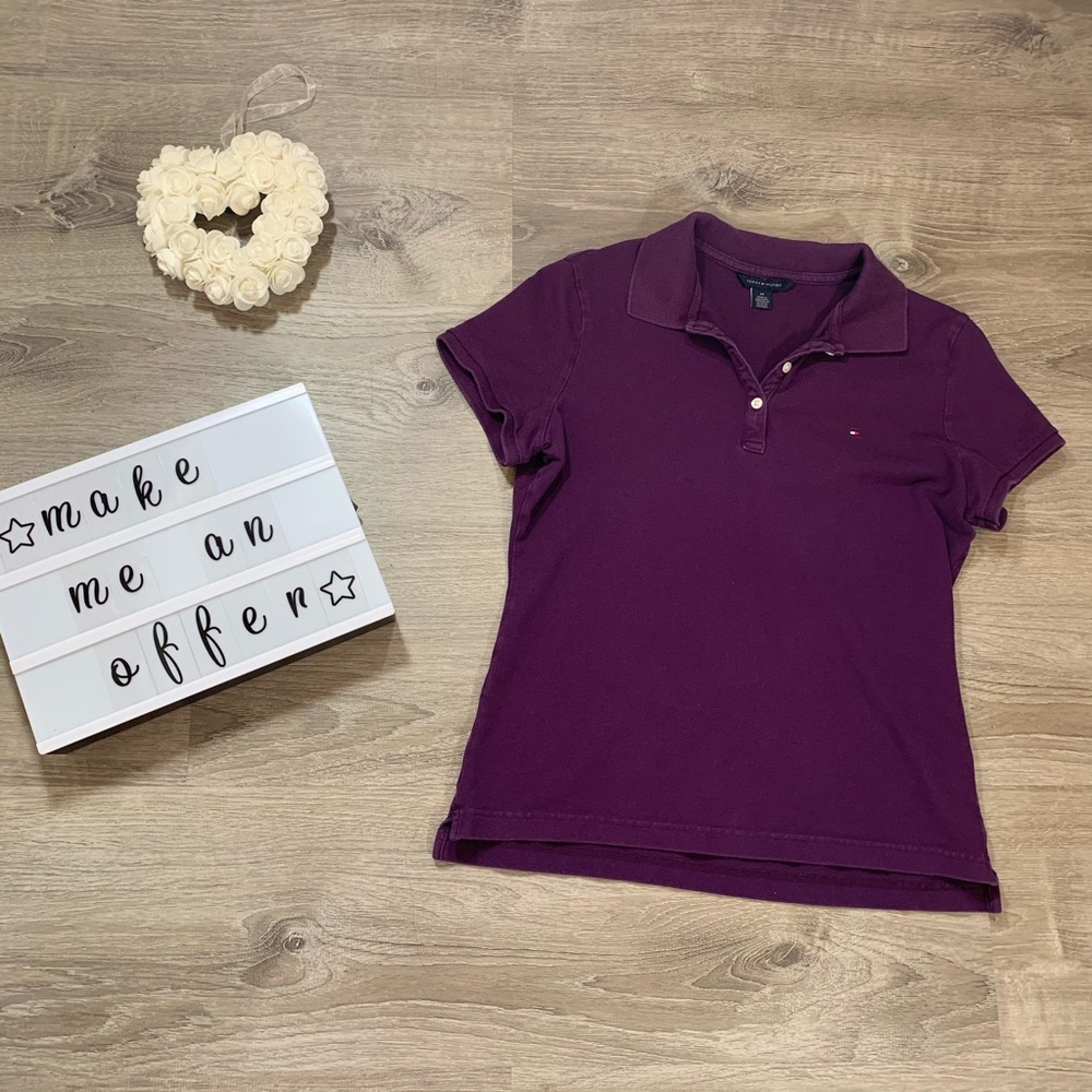 ❌SOLD❌Tommy Hilfiger women’s purple polo shirt
